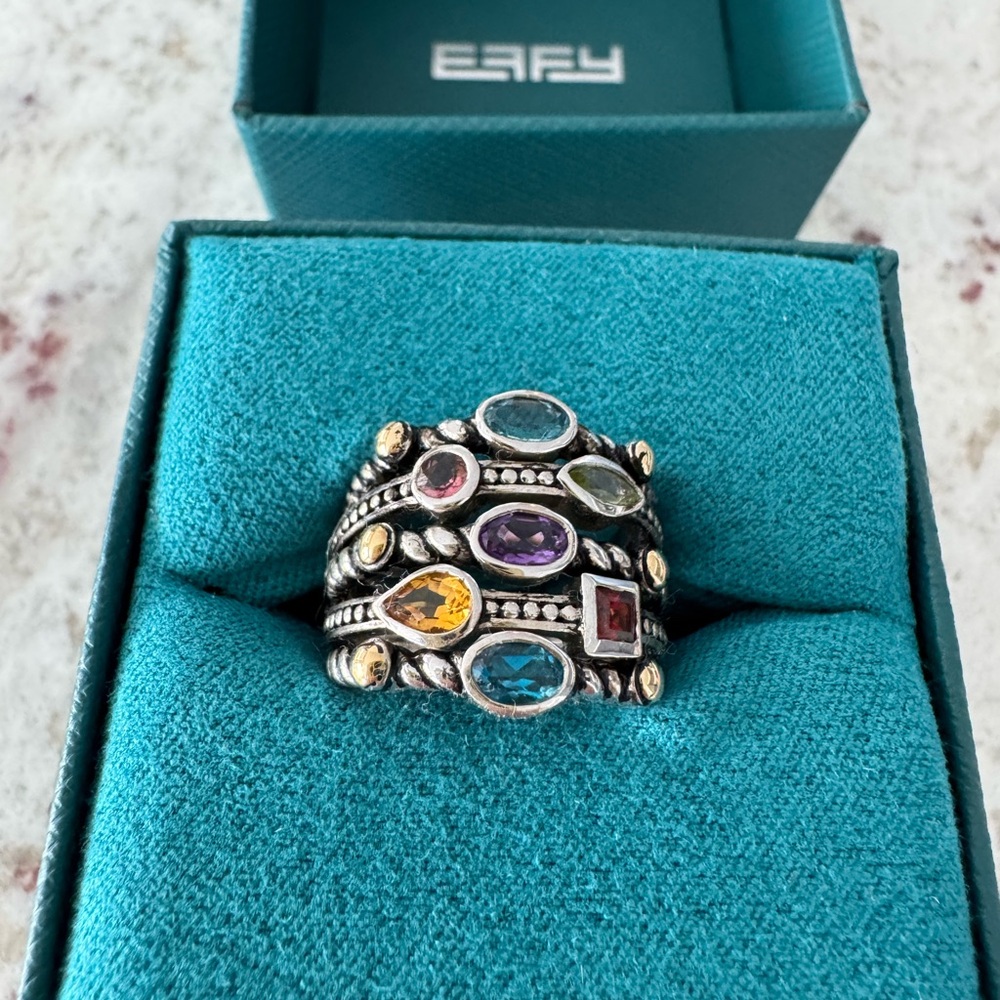 Effy Multi-Stone Silver Ring - image 1